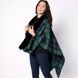 Womens Poncho Shawl Wrap Scarf Open Front Cardigan Sweater one size